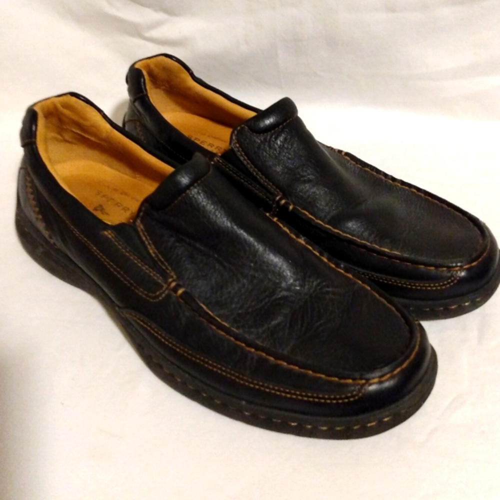 Sperry Topsiders Gold Cup Black Driving Loafers Shoes